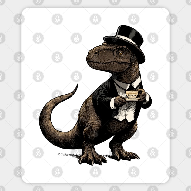 Tea Rex Magnet by GoshWow 